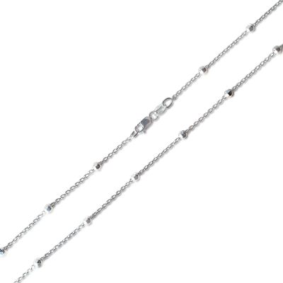 42cm - Kugelkette aus 925 Silber Rhodium diamantiert | HK-Ba04S / EAN:4250887410874