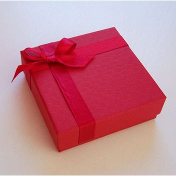 55x50 - Schmuckverpackung, Schmucketui aus Karton rot mit Schleife | VP01