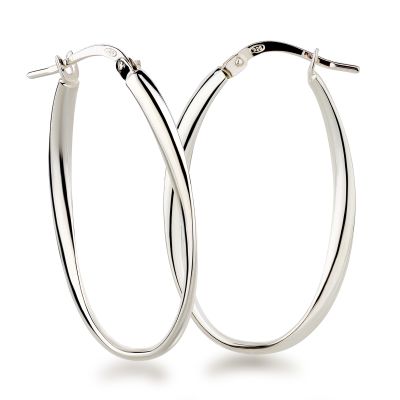 Neu: Ovale Creolen Ohrringe groß 925 Silber | OCR-I2-O / EAN:4250887410935