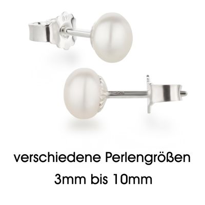 Perlen Ohrstecker 925 Silber mit Süßwasser Zuchtperlen | OS-SWP / EAN:4250887407966