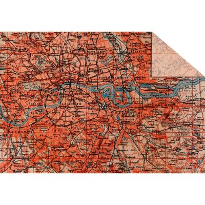 01 Welt - Tonzeichenpapier "Maps" 34 x 49,5 cm | 117432XX