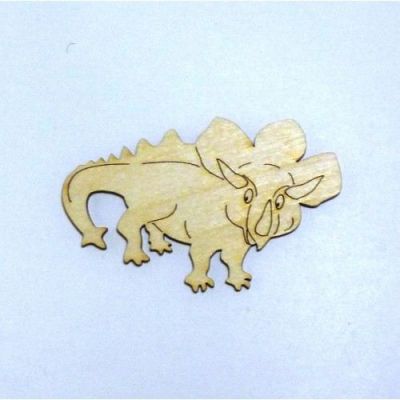100mm - DINOSAURIER Triceratops aus Holz | DSH 3712