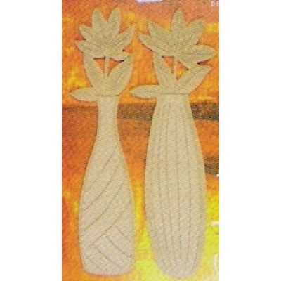2 Bauchige Vasen mit BLUMEN MDF | 69180000 / EAN:4003855643497