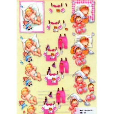 3D A4 Bogen Baby rosa | 43-00433