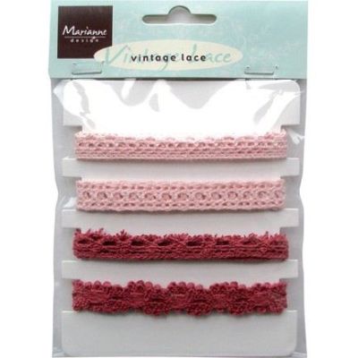 4 Spitzen-Band Vintage Band lace pink | JU0844 / EAN:8716697030306