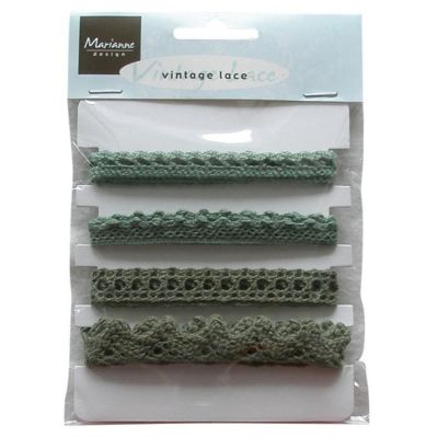 4 Spitzen-Band Vintage lace Weihnachts grün | JU0857 / EAN:8716697030962