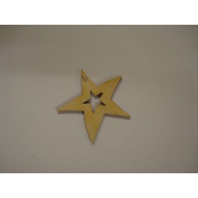 40mm - Holz Kleinteile Stern mit Stern | STH 5503