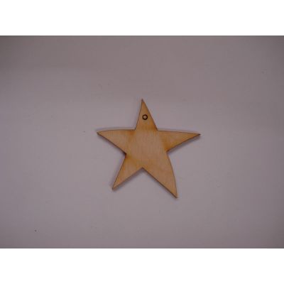 50mm - Holz Kleinteile Stern mit 1 Loch | STH 5203