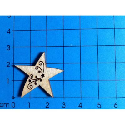 50mm - Holz-Stern mit Tribal Laserausschnitt verschiedene Größen | STH 5825 / EAN:4250382848158
