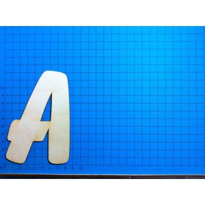 A - ABC Holzbuchstaben natur Kleinteile gelasert 120mm | ABH120-Ö