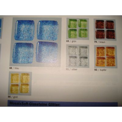 Blau - Mosaix Soft-Glassteine Glitter 10 x10 mm | 22937 48