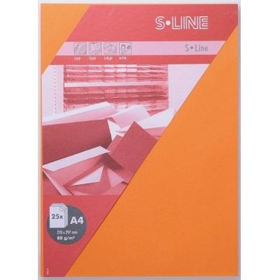 Briefbogen A4 - S-line A6 Karte, passendes Kuvert und Briefbogen je 5 Stück - orange | 9079605-75