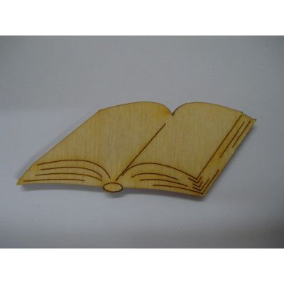 Buch offen 50 mm mit 1 Loch - Holzteil-Buch aufgeschlagen oder geschlossen | GBH6004