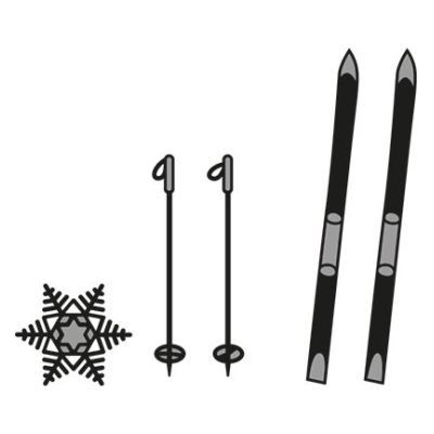 Craftables Skis and snowflake CR1252 Marianne Design Stanze Dies | CR1252