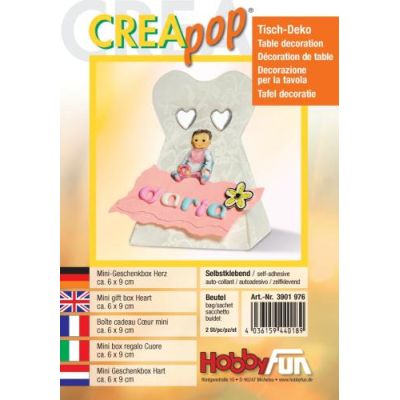 CREApop®Mini-Geschenkbox Herz; 9x6 cm,2 St. | 3901976