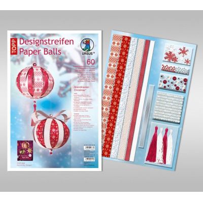 Designstreifen Paper Balls Set Scandinavian Christmas | 23460099
