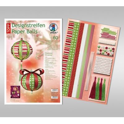 Designstreifen Paper Balls Set Traditional Christmas | 23510099