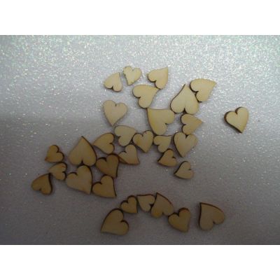 Dose - Holz Kleinteile gelasert kleine Herzen ca. 25 Stück | HEH16099