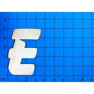 E - ABC Holzbuchstaben natur Kleinteile gelasert 50mm | ABH 50-Ö