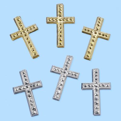 Gold - Sticker Kreuz gold oder silber 6 St. | 34510 34