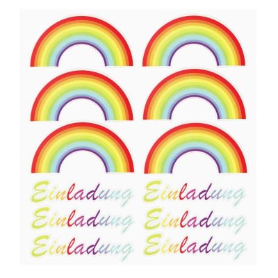 HOBBY-Design Sticker Einladung mit Regenbogen | 3452412