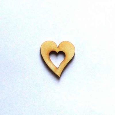 Holz Kleinteile Herz mit Herzausschnitt | HEH 16084