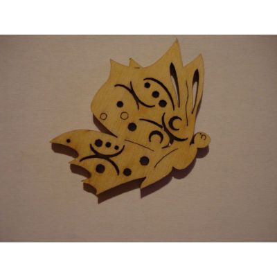 Holz Kleinteile Schmetterling Seitenansicht 40mm | SCH 6504