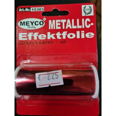 Metallic Effektfolie - 200 x 6,4 cm rot | 15303 / EAN:4028245153035