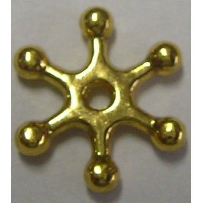Metallverzierteil - echt vergoldet, nickelfrei - 12 mm, Flocke | 572-102