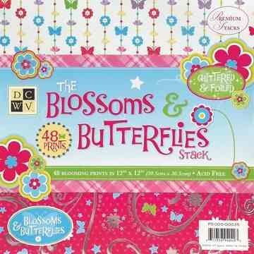 Paper stack Blossom&butterflies 30,5X30,5 cm 48 Bogen | 117028/0051