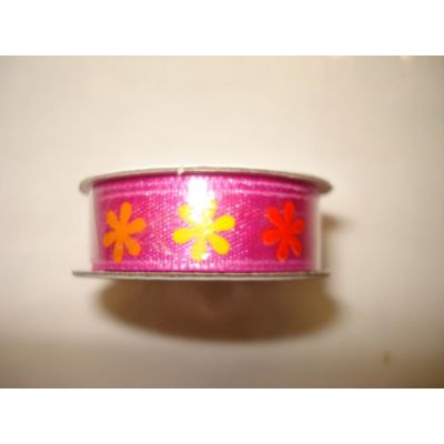 Pink mit Blümchen - Satin-Band 10mm Serie 2 | 154368126