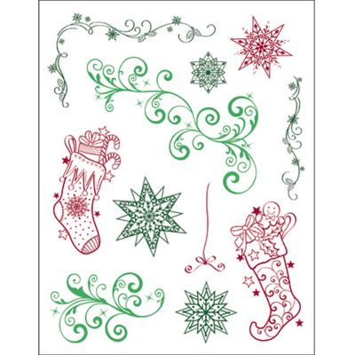 Silikon Stempel von Viva Decor Weihnachts Strumpfe + Schnorkel | 4003.071.00 / EAN:4042972618193