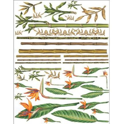 Soft-Paper 70x50cm Bamboos & Tropical Flowers | 90711