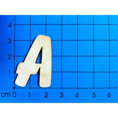 V - ABC Holzbuchstaben natur Kleinteile gelasert 33mm | ABH 33-Ö