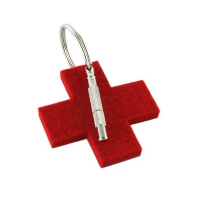 Notfall-Anhänger - Schlüsselanhänger rotes Kreuz aus Filz | NA1