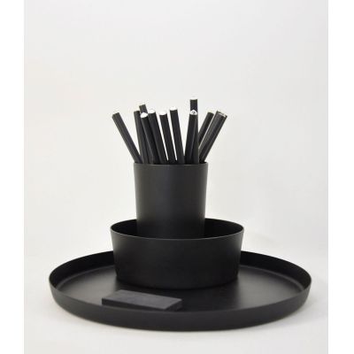 Utensilo Triple - Schalenset aus schwarz lackiertem Aluminium | Stiftebecher | TR30
