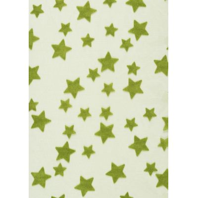 CREApop® Deko-Stoff 29 cm x 15 m Sterne beflockt grün | 3981531 / EAN:4036159435444