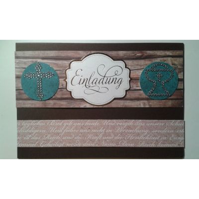 Fertige Karte 4 Kommunion - Einladungskarte " Glaubensbekenntnis" in handarbeit hergestellt oder als Bastel-Set zum selber gesta | 1/2016