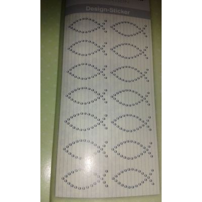 Fische Design Sticker aus selbstklebenden Schmucksteinen transparent | 75070015