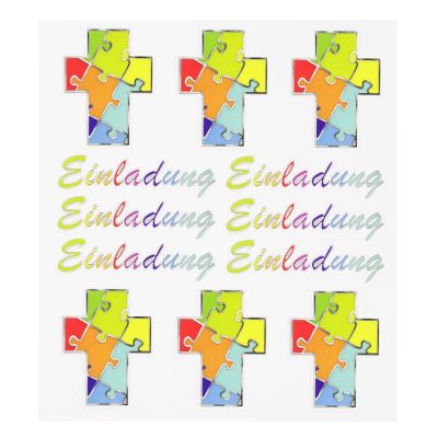 Hobby Design Sticker 6x Kreuze und 6x Einladung im Regenbogendesign | 3452426
