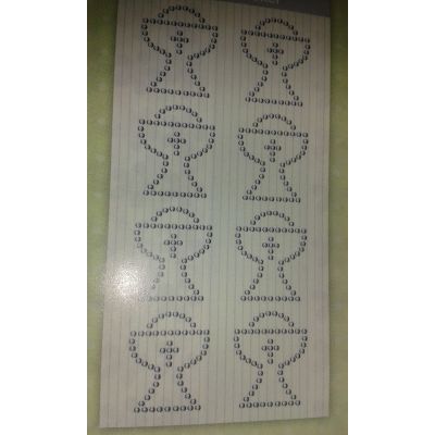 Kelch Design Sticker aus selbstklebenden Schmucksteinen transparent | 75070016