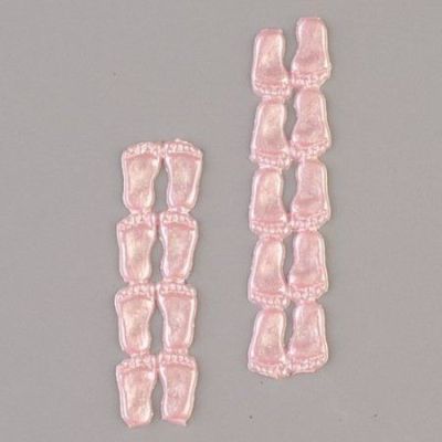 Rosa - Wachsdekor, Füße rechts + links, 15 x 8 mm, 18 - teilig, hellblau oder rosa | 3532871