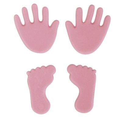 Rosa - Wachsmotiv Babyfüße- und Hände babyrosa oder hellblau | 31438262