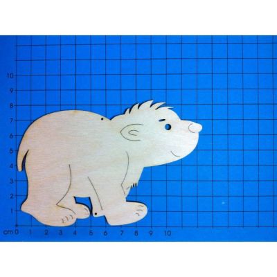 50mm - Holz Kleinteile laufender Eisbär, Bär 30mm - 400mm | EBH3003 / EAN:4250382801047