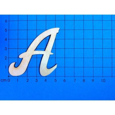 A - Holzbuchstaben 50mm in Schreibschrift Großbuchstaben | ACH05G-A / EAN:4250382852254