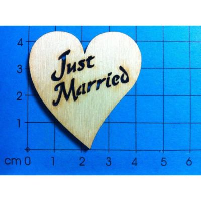 Herz "Just Married" ausgeschnitten 40mm | HED 2004 / EAN:4250382836896