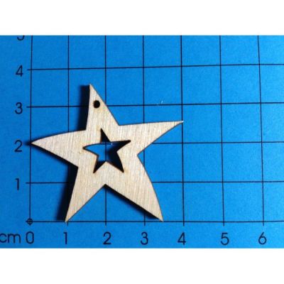 Stern mit Stern 1 Loch 40 mm | STH5504 / EAN:4250382813279