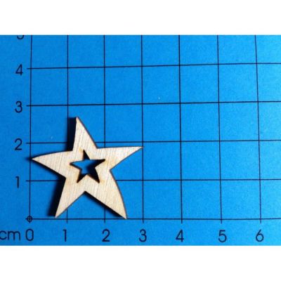 Stern mit Stern ohne Loch 30 mm | STH5503 / EAN:4250382813279