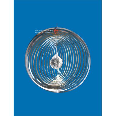 744 grün - Spirale 12740 Edelstahl Ringe mit Kristallkugel 120 mm Hochglanz poliert Windspiel | 12740