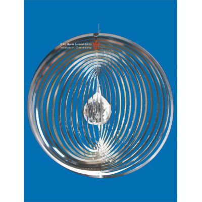 840 klar - Spirale 12840 Edelstahl Ringe mit Kristallkugel 153 mm Hochglanz poliert Windspiel | 12840